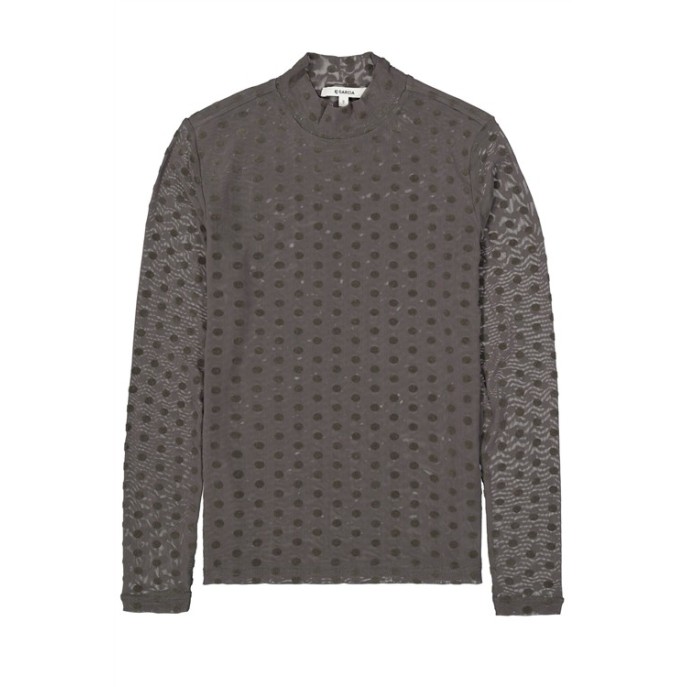 Garcia T-shirt V260213 dots organza RH Graphit
